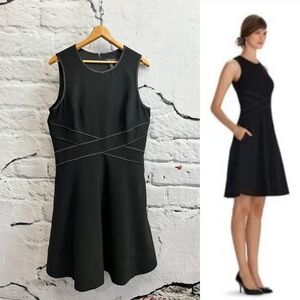 WHBM Elegant Little Black Dress Sleeveless Sexy Classic‎ Dramatic Waistline
